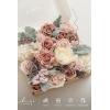 image:imageLings moment Fake Flowers Box Faux Artificial Sweet Peas Foam Roses Silk Carnations for Centerpieces Bouquet Wedding Floral Arrangements Bridal Shower Party Dusty Rose amp Sand Beige Deluxe ComboPkdusty Rose  Cream  Flocked Leaves