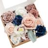 image:imageLings moment Fake Flowers Box Faux Artificial Sweet Peas Foam Roses Silk Carnations for Centerpieces Bouquet Wedding Floral Arrangements Bridal Shower Party Dusty Rose amp Sand Beige Deluxe ComboPkdusty Rose  Navy
