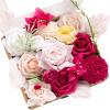 image:imageLings moment Fake Flowers Box Faux Artificial Sweet Peas Foam Roses Silk Carnations for Centerpieces Bouquet Wedding Floral Arrangements Bridal Shower Party Dusty Rose amp Sand Beige Deluxe ComboPkhot Pink  Blush
