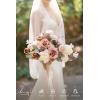 image:imageLings moment Fake Flowers Box Faux Artificial Sweet Peas Foam Roses Silk Carnations for Centerpieces Bouquet Wedding Floral Arrangements Bridal Shower Party Dusty Rose amp Sand Beige Deluxe ComboPkdusty Rose  Cream  Flocked Leaves