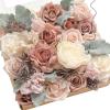 Pk-dusty Rose & Cream & Flocked Leaves