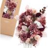 image:imageLings moment Fake Flowers Box Faux Artificial Sweet Peas Foam Roses Silk Carnations for Centerpieces Bouquet Wedding Floral Arrangements Bridal Shower Party Dusty Rose amp Sand Beige Deluxe ComboPkcinnamon Rose  Cream