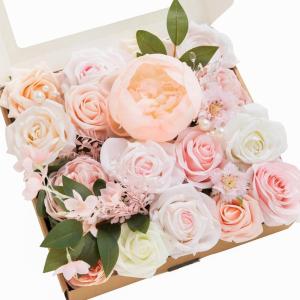 image:imageLings moment Fake Flowers Box Faux Artificial Sweet Peas Foam Roses Silk Carnations for Centerpieces Bouquet Wedding Floral Arrangements Bridal Shower Party Dusty Rose amp Sand Beige Deluxe ComboPkpink  Cream