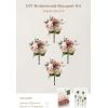 image:imageLings moment Artificial Wedding Flowers 4 x Bridesmaid Bouquet DIY Kit in Dusty Rose amp Dark Green Mixed Greenery