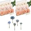image:imageLings moment Artificial Wedding Flowers 4 x Bridesmaid Bouquet DIY Kit in Ballet Pointe amp Dusty Blue Mixed Greenery