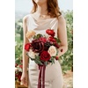 image:imageLings moment Artificial Flowers Fake Silk Orchid Faux Foam Roses Combo for DIY Wedding Bouquets Centerpieces Arrangements Bridal Shower Party Home Decorations Tawny Beige amp Sand Beige 21pcsRedbordeaux Red