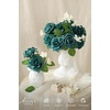 image:imageLings moment Artificial Flowers Fake Silk Orchid Faux Foam Roses Combo for DIY Wedding Bouquets Centerpieces Arrangements Bridal Shower Party Home Decorations Tawny Beige amp Sand Beige 21pcsGrndark Teal