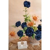 image:imageLings moment Artificial Flowers Fake Silk Orchid Faux Foam Roses Combo for DIY Wedding Bouquets Centerpieces Arrangements Bridal Shower Party Home Decorations Tawny Beige amp Sand Beige 21pcsBlunavy Blue