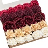 image:imageLings moment Artificial Flowers Fake Silk Orchid Faux Foam Roses Combo for DIY Wedding Bouquets Centerpieces Arrangements Bridal Shower Party Home Decorations Tawny Beige amp Sand Beige 21pcsRedbordeaux Red