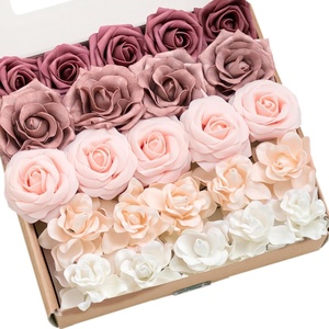 image:imageLings moment Artificial Flowers Fake Silk Orchid Faux Foam Roses Combo for DIY Wedding Bouquets Centerpieces Arrangements Bridal Shower Party Home Decorations Tawny Beige amp Sand Beige 21pcsPkmauve  Blush