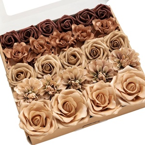image:imageLings moment Artificial Flowers Fake Silk Orchid Faux Foam Roses Combo for DIY Wedding Bouquets Centerpieces Arrangements Bridal Shower Party Home Decorations Tawny Beige amp Sand Beige 21pcsBrnwalnut Brown  Sand Biege