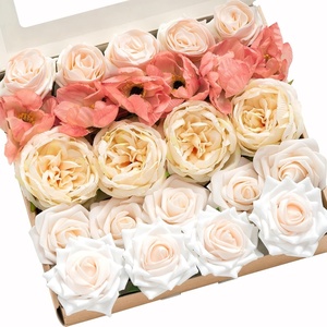 image:imageLings moment Artificial Flowers Fake Silk Orchid Faux Foam Roses Combo for DIY Wedding Bouquets Centerpieces Arrangements Bridal Shower Party Home Decorations Tawny Beige amp Sand Beige 21pcsPkcoral  Cream