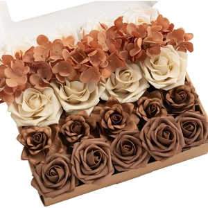 image:imageLings moment Artificial Flowers Fake Silk Orchid Faux Foam Roses Combo for DIY Wedding Bouquets Centerpieces Arrangements Bridal Shower Party Home Decorations Tawny Beige amp Sand Beige 21pcsBrnearth Brown  Tawny Beige
