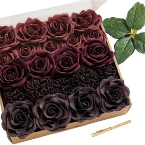 image:imageLings moment Artificial Flowers Fake Silk Roses Faux Foam Rose Combo for DIY Wedding Bouquets Centerpieces Arrangements Bridal Shower Party Home Decorations Pale Lavender amp Sage PurpleRed Burgundy  Black Baccara
