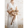 image:imageLings moment Beige Wedding Bouquets for Bride Brown Bridal Bouquets for Bride 13 Inch Free Form Artificial Wedding Flower Bouquet