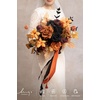 image:imageLings moment Terracotta Wedding Bouquets for Bride Burnt Orange Bridal Bouquets for Bride 13 Inch Free Form Artificial Wedding Flower Bouquet