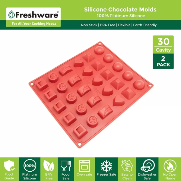 imageFreshware 12Cavity Petite Silicone Mold for Soap Bread Loaf Muffin Brownie Cornbread Cheesecake Pudding and MoreAssorted 30 Cup 2Pack