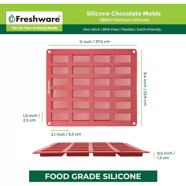 imageFreshware 12Cavity Petite Silicone Mold for Soap Bread Loaf Muffin Brownie Cornbread Cheesecake Pudding and MoreFinancier 24 Cup 2Pack