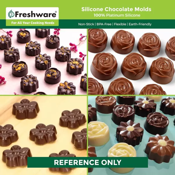 imageFreshware 12Cavity Petite Silicone Mold for Soap Bread Loaf Muffin Brownie Cornbread Cheesecake Pudding and MoreFlower 30 Cup 2Pack