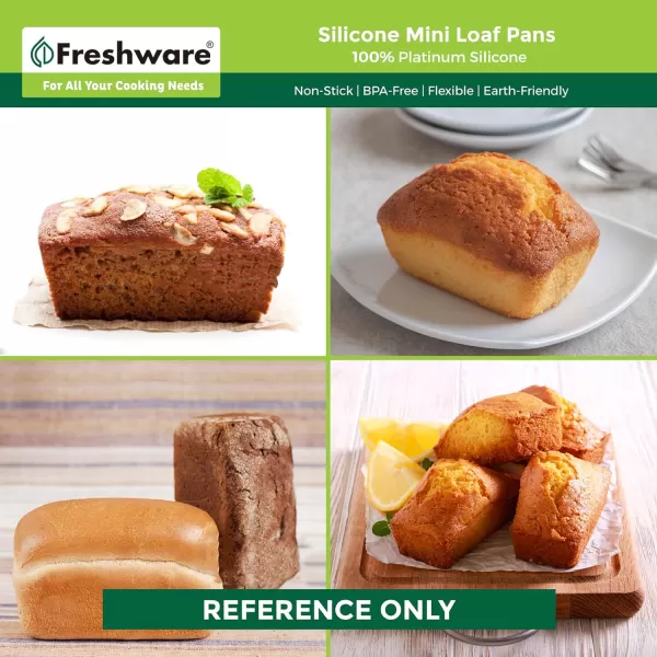 imageFreshware 12Cavity Petite Silicone Mold for Soap Bread Loaf Muffin Brownie Cornbread Cheesecake Pudding and MorePetite Loaf 12Cup 2Pack