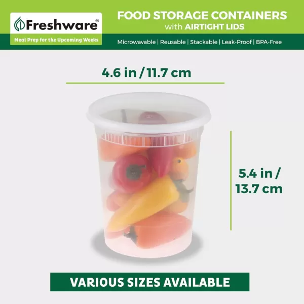 imageFreshware Food Storage Containers 24 Set 32 oz Plastic Deli Containers with Lids Slime Soup Meal Prep Containers  BPA Free  Stackable  Leakproof  MicrowaveDishwasherFreezer Safe32 oz  240 Pack