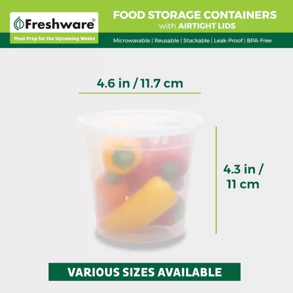 imageFreshware Food Storage Containers 24 Set 32 oz Plastic Deli Containers with Lids Slime Soup Meal Prep Containers  BPA Free  Stackable  Leakproof  MicrowaveDishwasherFreezer Safe24 oz  48 Sets