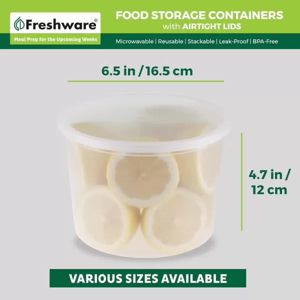 imageFreshware Food Storage Containers 24 Set 32 oz Plastic Deli Containers with Lids Slime Soup Meal Prep Containers  BPA Free  Stackable  Leakproof  MicrowaveDishwasherFreezer Safe64 oz  12Set