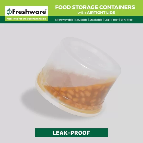 imageFreshware Food Storage Containers 24 Set 32 oz Plastic Deli Containers with Lids Slime Soup Meal Prep Containers  BPA Free  Stackable  Leakproof  MicrowaveDishwasherFreezer Safe64 oz  12Set