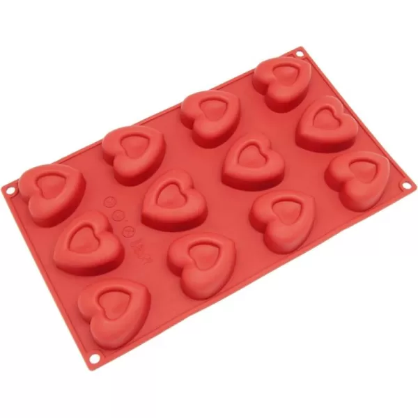 imageFreshware 12Cavity Silicone Mini Valentine Heart Muffin Brownie Cornbread Cheesecake Pudding Jello Shot and Soap MoldClassic