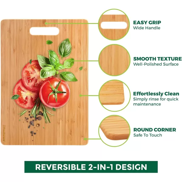 imageBamboo Cutting Boards for Kitchen with Juice Groove ExtraLarge Wood Cutting Board for Chopping Meat Vegetables Fruits Cheese Knife Friendly Serving Tray with Handles 18 x 125inch11L x 85W