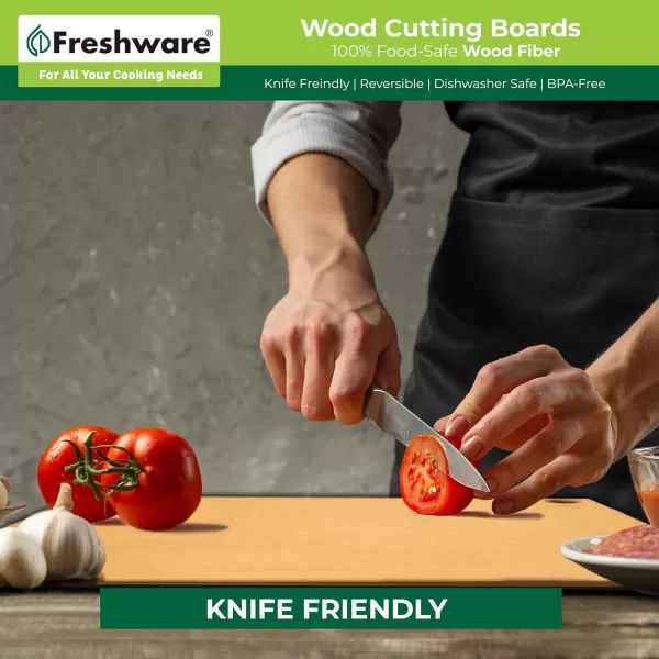 imageCutting Board for Kitchen Dishwasher Safe Wood Cutting Board Natural Wood Fiber Composite NonPorous Reversible Medium 117 x 85inch Natural Slate