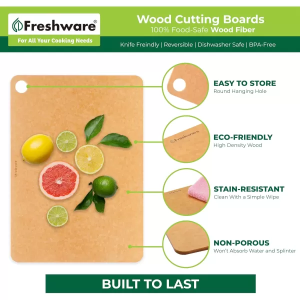 imageCutting Board for Kitchen Dishwasher Safe Wood Cutting Board Natural Wood Fiber Composite NonPorous Reversible Medium 117 x 85inch Natural Slate