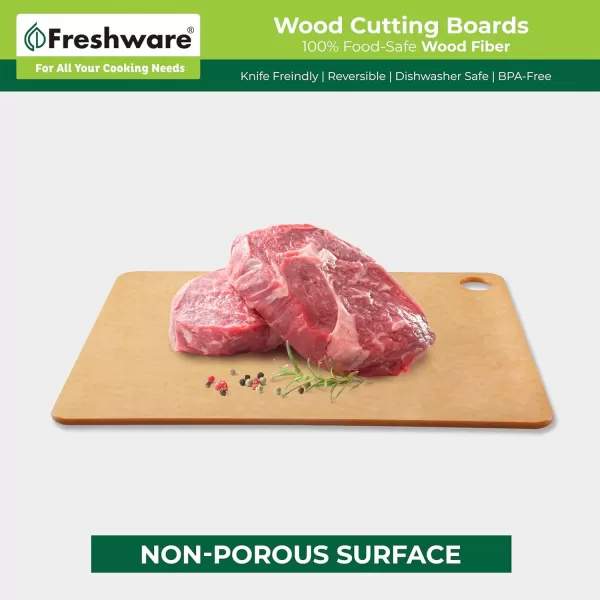 imageCutting Board for Kitchen Dishwasher Safe Wood Cutting Board Natural Wood Fiber Composite NonPorous Reversible Medium 117 x 85inch Natural Slate