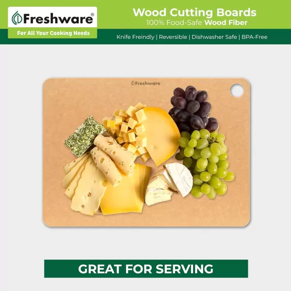 imageCutting Board for Kitchen Dishwasher Safe Wood Cutting Board Natural Wood Fiber Composite NonPorous Reversible Medium 117 x 85inch Natural Slate