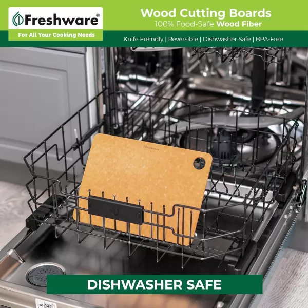 imageCutting Board for Kitchen Dishwasher Safe Wood Cutting Board Natural Wood Fiber Composite NonPorous Reversible Medium 117 x 85inch Natural Slate