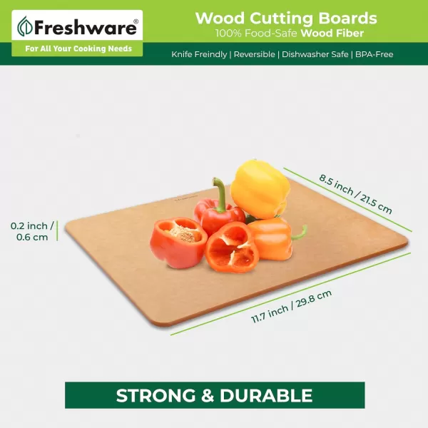 imageCutting Board for Kitchen Dishwasher Safe Wood Cutting Board Natural Wood Fiber Composite NonPorous Reversible Medium 117 x 85inch Natural Slate