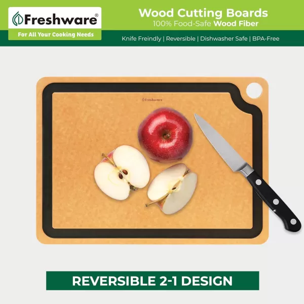 imageCutting Board for Kitchen Dishwasher Safe Wood Cutting Board Premium Wood Fiber Juice Grooves NonPorous Reversible Extra Large 173 x 128inch Natural SlateExtraLarge 173 x 128