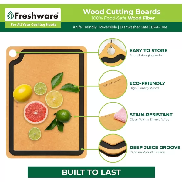 imageCutting Board for Kitchen Dishwasher Safe Wood Cutting Board Premium Wood Fiber Juice Grooves NonPorous Reversible Extra Large 173 x 128inch Natural SlateExtraLarge 173 x 128