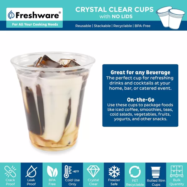 imageFreshware 16 oz Clear Disposable Plastic Cups Clear Plastic Cups Tumblers Heavyduty Party Glasses Disposable Cups for Thanksgiving Halloween Christmas Party 16 Oz Cups 100 Count Pack of 112 oz 100PK