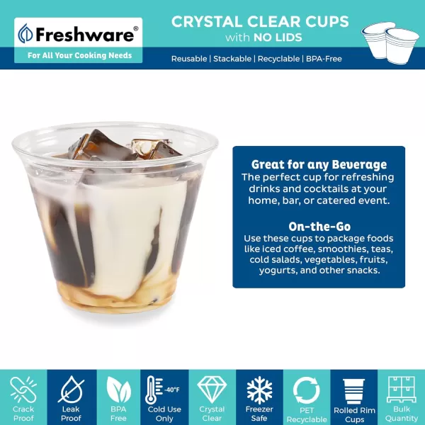 imageFreshware 16 oz Clear Disposable Plastic Cups Clear Plastic Cups Tumblers Heavyduty Party Glasses Disposable Cups for Thanksgiving Halloween Christmas Party 16 Oz Cups 100 Count Pack of 19 oz 100PK