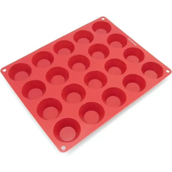 imageFreshware 20Cavity Mini Silicone Mold for Homemade Tart Quiche Pastry Cake Pie Pudding Jello and MoreMini Muffin