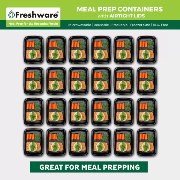 imageFreshware Bento Box Meal Prep Container 32 1Compartment 150Pack 32 ounce1COMP16OZ