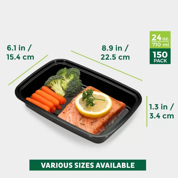 imageFreshware Bento Box Meal Prep Container 32 1Compartment 150Pack 32 ounce1COMP24OZ