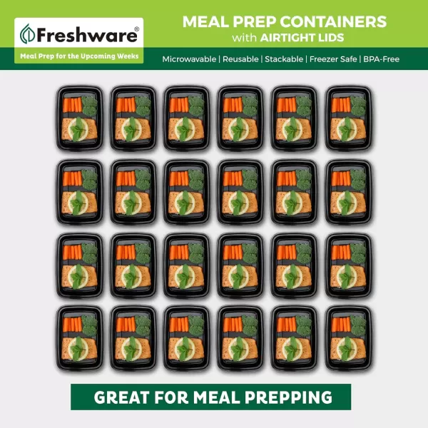 imageFreshware Bento Box Meal Prep Container 32 1Compartment 150Pack 32 ounce1COMP28OZ