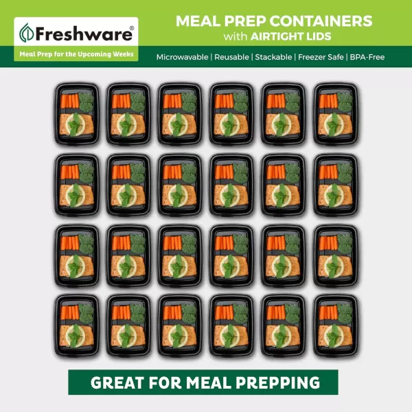 imageFreshware Bento Box Meal Prep Container 32 1Compartment 150Pack 32 ounce28OZ15PK