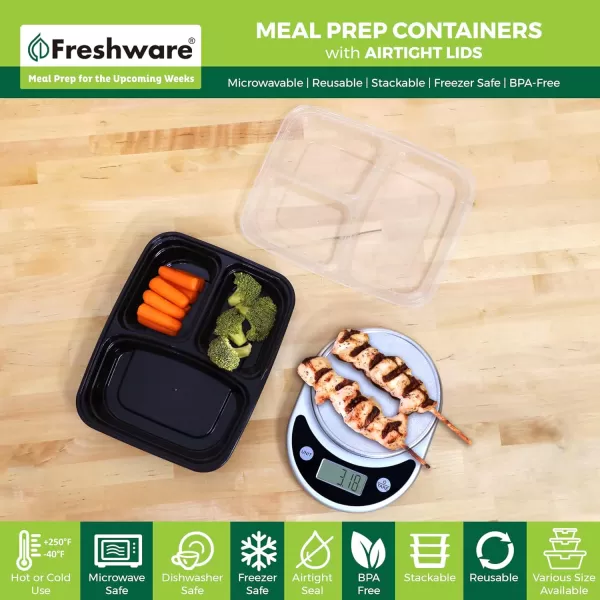 imageFreshware Bento Box Meal Prep Container 32 1Compartment 150Pack 32 ounce32OZ15PK