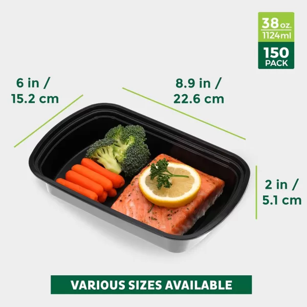 imageFreshware Bento Box Meal Prep Container 32 1Compartment 150Pack 32 ounce3COMP38OZ