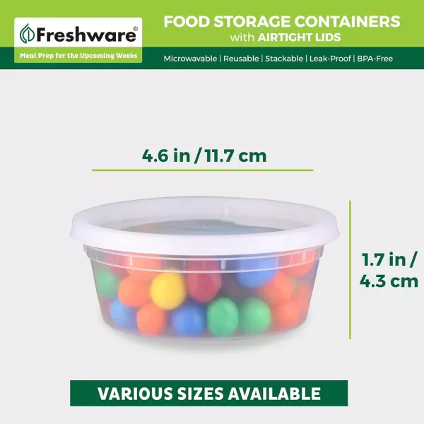 imageFreshware Food Storage Containers 240 Set 8 oz Plastic Deli Containers with Lids Slime Soup Meal Prep Containers BPA Free Stackable Leakproof Microwave Dishwasher and Freezer Safe8 oz  240 Set