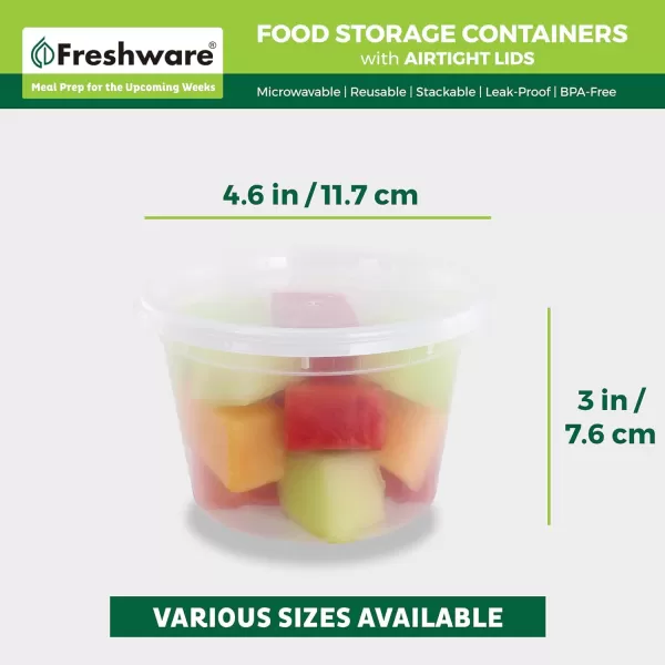 imageFreshware Food Storage Containers 36 Set 16 oz Plastic Deli Containers with Lids Slime Soup Meal Prep Containers  BPA Free  Stackable  Leakproof  MicrowaveDishwasherFreezer Safe16 oz  240Set