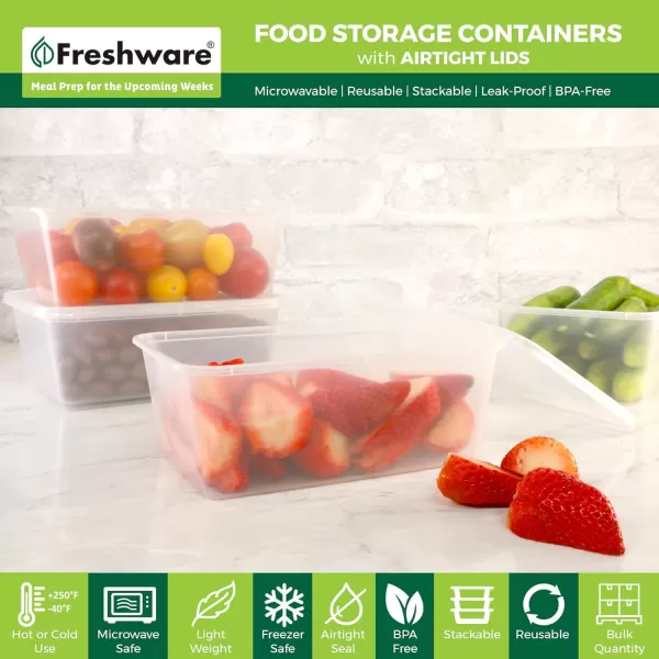 imageFreshware Food Storage Containers 36 Set 16 oz Plastic Deli Containers with Lids Slime Soup Meal Prep Containers  BPA Free  Stackable  Leakproof  MicrowaveDishwasherFreezer Safe34 oz  50Sets